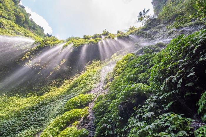 Indonesia famous place attraction for tourist Madakaripura Waterfall the tallest waterfall in Java and the second tallest waterfall in Indonesia.