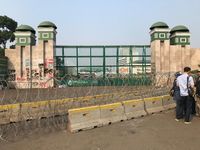 Situasi di depan gedung DPR jelang aksi mahasiswa dan petani