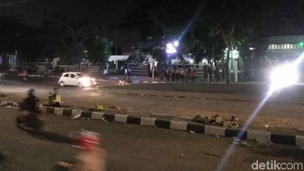 Jl Urip Sumoharjo, Makassar, Sulsel pasca demo ricuh, Selasa (24/9/2019)