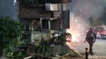 Penampakan Pos Polisi yang Rusak Dibakar Mahasiswa