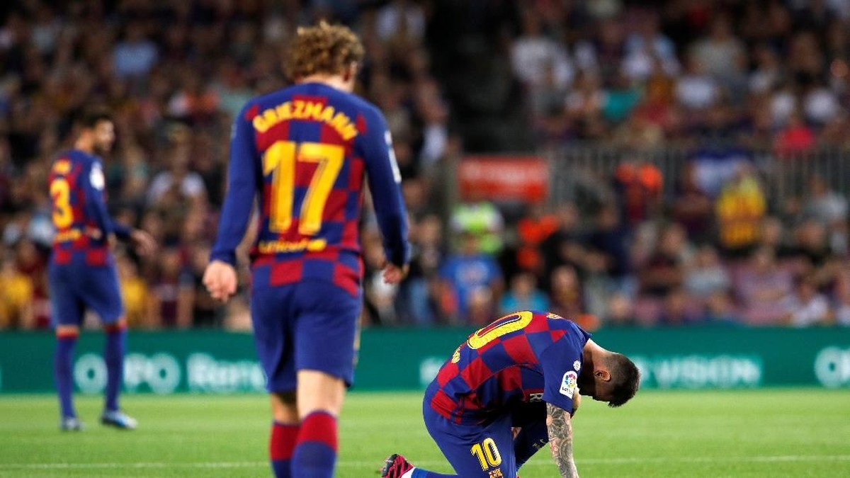 Tanpa Lionel Messi, Barcelona layaknya tim biasa-biasa saja (Albert Gea/REUTERS)
