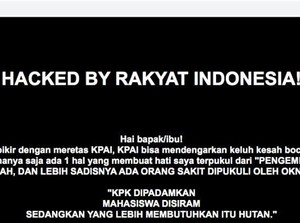 Situs KPAI Diretas! Hacker Lempar Pesan soal KPK Dipadamkan