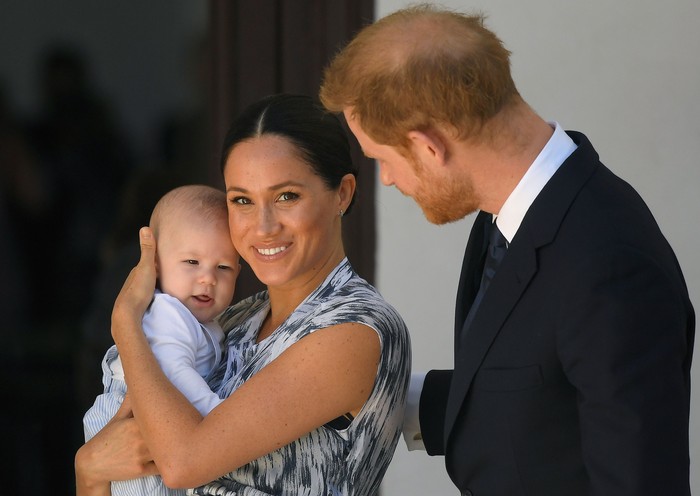CAPE TOWN, SOUTH AFRICA - SEPTEMBER 25: Prince Harry, Duke of Sussex, Meghan, Duchess of Sussex and their baby son Archie Mountbatten-Windsor meet Archbishop Desmond Tutu and his daughter Thandeka Tutu-Gxashe at the Desmond & Leah Tutu Legacy Foundation during their royal tour of South Africa on September 25, 2019 in Cape Town, South Africa. (Photo by Toby Melville - Pool/Getty Images)
