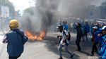 Penampakan Demo Mahasiswa yang Ricuh di Palu