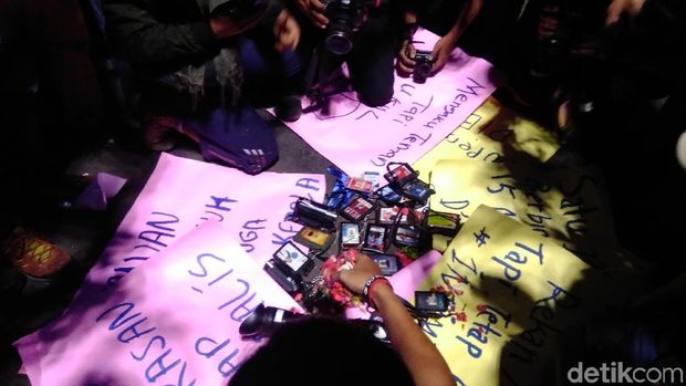 Aksi solidaritas jurnalis di Jakarta.