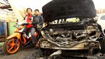 Potret sisa-sisa Kebakaran di Kemayoran yang Hanguskan Mobil