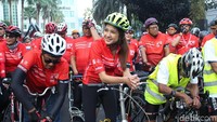 Salut deh sama yang datang ke Jakarta Heart Bike. Acaranya rame banget, kata Mikha. (Foto: Nabila Ulfa Jayanti/detikHealth) 