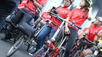 Mikha Tambayong juga salah satu artis ternama yang suka bersepeda. Saat Jakarta Heart Bike 2019, Mikha menggunakan sepeda lipat Dahon. Foto: Nabila Ulfa Jayanti/detikHealth