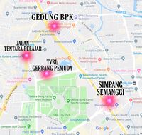 Ini Peta Titik Demo Ricuh di Sekitar DPR Malam Ini