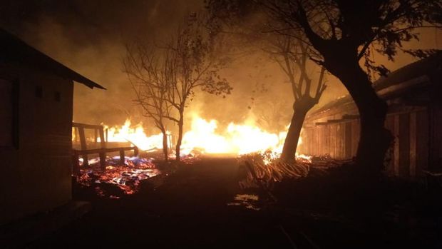 Pasar Nglangon Sragen Terbakar, Belasan Kios Hangus