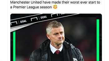 Pelatih Ole Gunnar Solskjaer pun banyak dikecam. Foto: Twitter