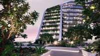 Bila bosan bisa jalan-jalan ke rooftop, yang memiliki konsep hijau asri dengan kelap kelip lampu di malam hari. Istimewa/Dok Crown Group.