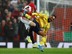 Arsenal meningkatkan tempo dan intensitas di babak kedua dan mendapatkan gol dari kaki Pierre-Emerick Aubameyang pada menit ke-58. Istimewa/Jason Cairnduff/Reuters.