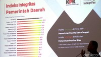 Direkur Litbang KPK, Wawam Wardiana bersama Wakil Ketua KPK Alexander Marwata memaparkan hasil Survei Penilaian Integritas pada pemerintah daerah dan 6 lembaga negara di gedung KPK, Jakarta, Selasa (1/10/2019).