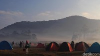 Siapa yang tidak kenal dengan bumi perkemahan favorit di Bandung, Ranca Upas. Suasana tenang dan pagi berselimut kabut begitu terasa syahdu. (Rico Bagus/detikcom)