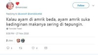 Berbeda dengan ayam Jepang dan Indonesia, kini ayam Amerika yang berselimut tepung jadi bahan meme. Ayam Amerika katanya suka kedinginan. Foto: instagram