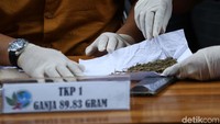 Polisi juga menyita barang bukti narkotika jenis ganja seberat total 173,62 gram.