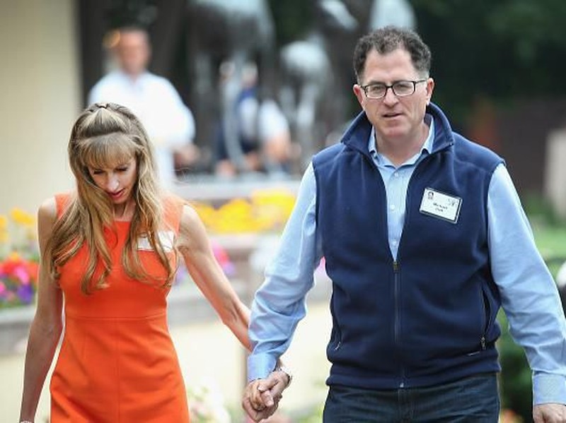 SUN VALLEY, ID - JULY 10:  Michael Dell, chairman and chief executive officer of Dell Inc., and his wife Susan attend the Allen & Company Sun Valley Conference on July 10, 2015 in Sun Valley, Idaho. Many of the worlds wealthiest and most powerful business people from media, finance, and technology attend the annual week-long conference which is in its 33rd year.  (Photo by Scott Olson/Getty Images)