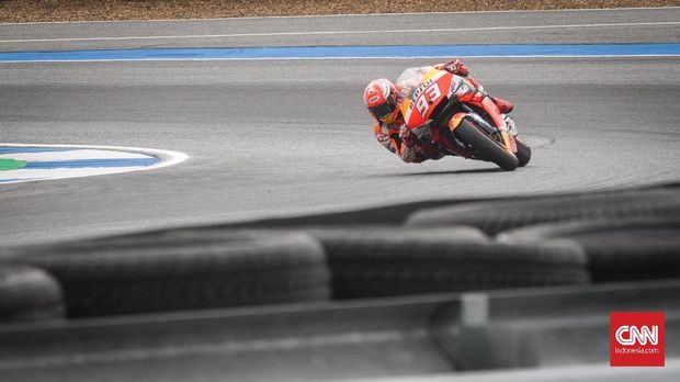 Marc Marquez terjatuh di tikungan kelima pada kualifikasi.