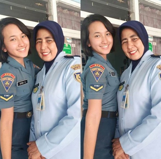 Dina ternyata berasal dari keluarga tentara. Ibunya berlatar TNI AL juga. (Foto: Instagram