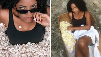 Foto dengan pop corn. Foto: Brightside