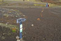 Toilet-toilet disediakan di sekitar tempat kemping di Islandia