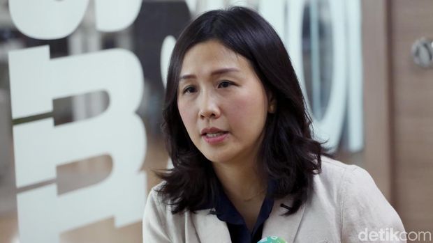 Veronica Tan saat berkunjung ke kantor detikcom.