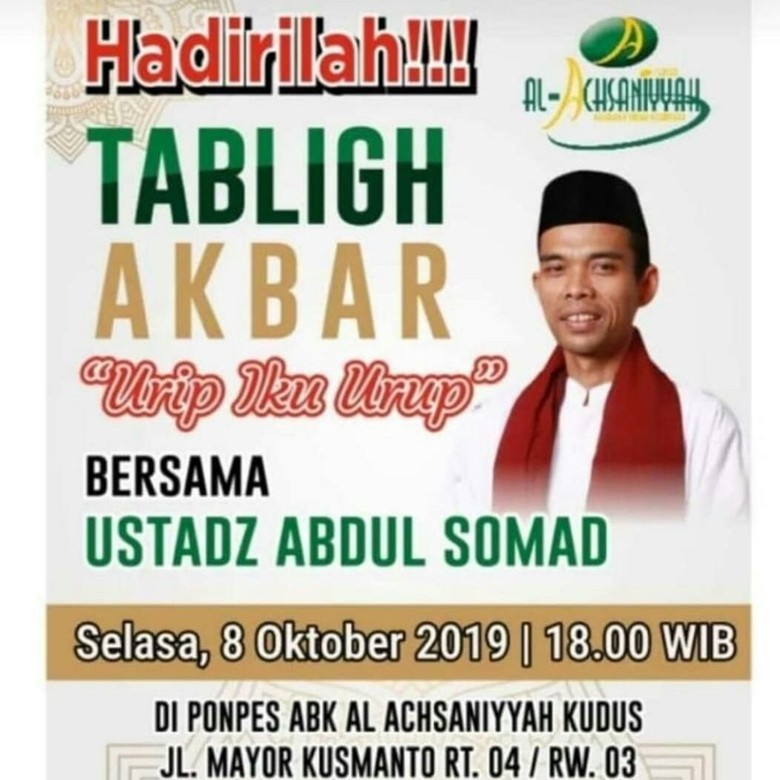 Ke Kudus UAS Akan Tetap Hadir, tapi Agenda Pengajiannya Dianulir Ke Kudus UAS Akan Tetap Hadir, tapi Agenda Pengajiannya Dianulir