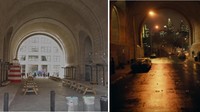 Dalam salah satu adegan, Arthur digambarkan berlari sambil membawa tas di sebuah lorong di malam hari. Adegan itu diambil di sebuah lokasi bernama The Archway yang berlokasi di bawah Manhattan Bridge di Dumbo, Brooklyn. Nyatanya, spot itu merupakan tempat wisata (Google Street View/Warner Bros)  