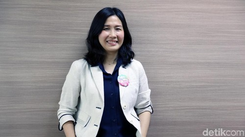 Veronica Tan saat berkunjung ke kantor detikcom.