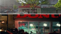 Joker digambarkan pernah berkencan dengan wanita bernama Sophie Dumond di sebuah gerai donut. Gerai donut tersebut merupakan eks toko Twin Donut Plus di 3396 Jerome Ave, Westchester County, The Bronx (Google Street View/Warner Bros)