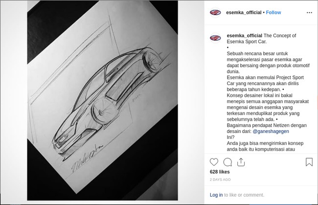 Sketsa Mobil Sport hingga Sedan Esemka, Cocok Jadi Mobil Listrik?