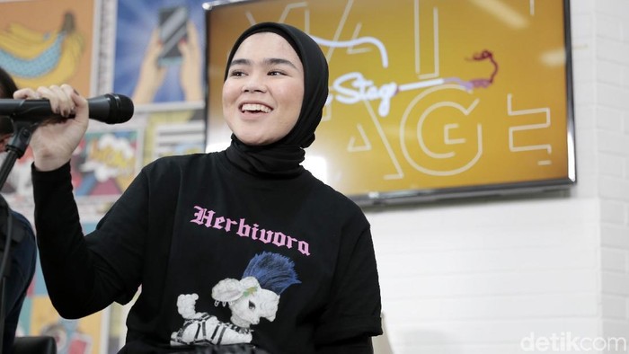 Sivia Azizah saat berkunjung ke kantor detikcom.