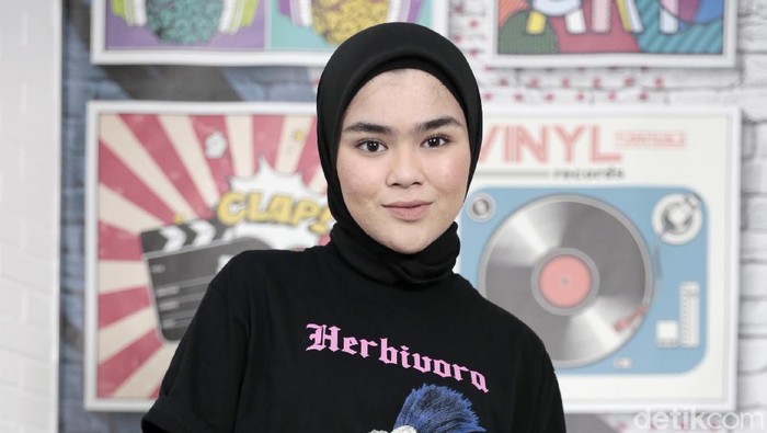 Sivia Azizah saat berkunjung ke kantor detikcom.