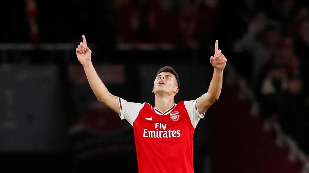 Gabriel Martinelli bertekad menjadi legenda di Arsenal. (Foto: REUTERS/David Klein)