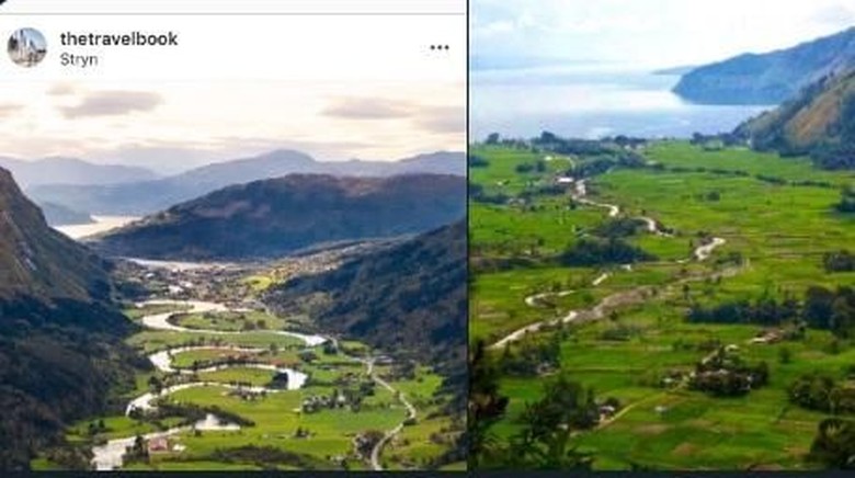 Kolase lembah di Norwegia dan di Sumatera Utara (istimewa) Kolase lembah di Norwegia dan di Sumatera Utara (istimewa)