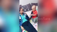 Pakai Cara Kocak, Remaja Ini Latih Adiknya Cicipi Makanan Sehat