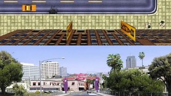 Grand Theft Auto (1997) vs GTA V (2013). Foto: pocket-lint