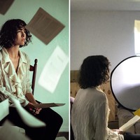 Kreativitas Chris Hernadez membuat foto sederhana ini tampak dramatis. Untuk membuat foto ini Chris hanya meminta seorang rekannya melempar beberapa kertas di depan wajah sang model. Foto: Instagram @cnhphotography