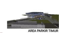 Ini adalah area parkir timur. Pool/Kementerian Perhubungan.