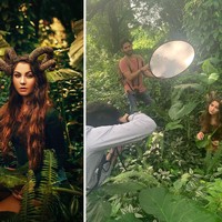 Chris meminta modelnya jongkok di antara semak-semak untuk mendapatkan foto indah bak di negeri dongeng ini. Foto: Instagram @cnhphotography