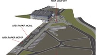 Area parkir mobil dan motor terletak bersebelahan. Pool/Kementerian Perhubungan.