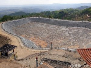 Embung Nglanggeran di Gunung Kidul Kekeringan Imbas Kemarau