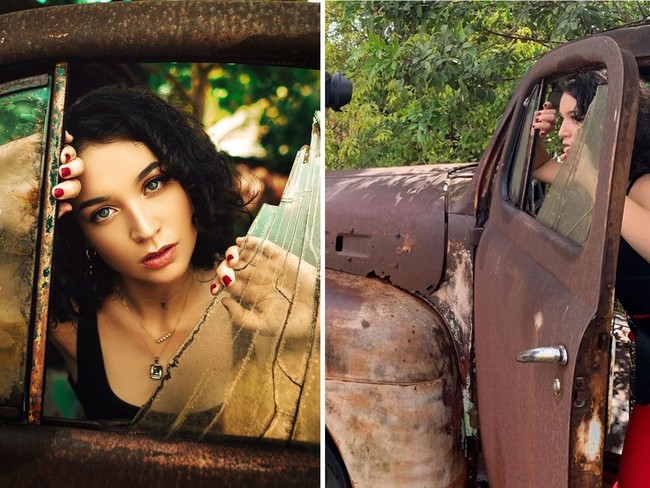 Netizen dibuat takjub oleh Chris Hernandez akan foto ini. Foto yang sebenarnya diambil di mobil tua yang sudah karatan ini bisa terlihat sangat indah berkat hasil karya Chris. Foto: Instagram @cnhphotography