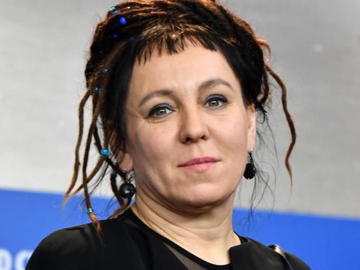 BERLIN, GERMANY - FEBRUARY 12:  Author Olga Tokarczuk attends the Spoor (Pokot) press conference during the 67th Berlinale International Film Festival Berlin at Grand Hyatt Hotel on February 12, 2017 in Berlin, Germany.  (Photo by Pascal Le Segretain/Getty Images)