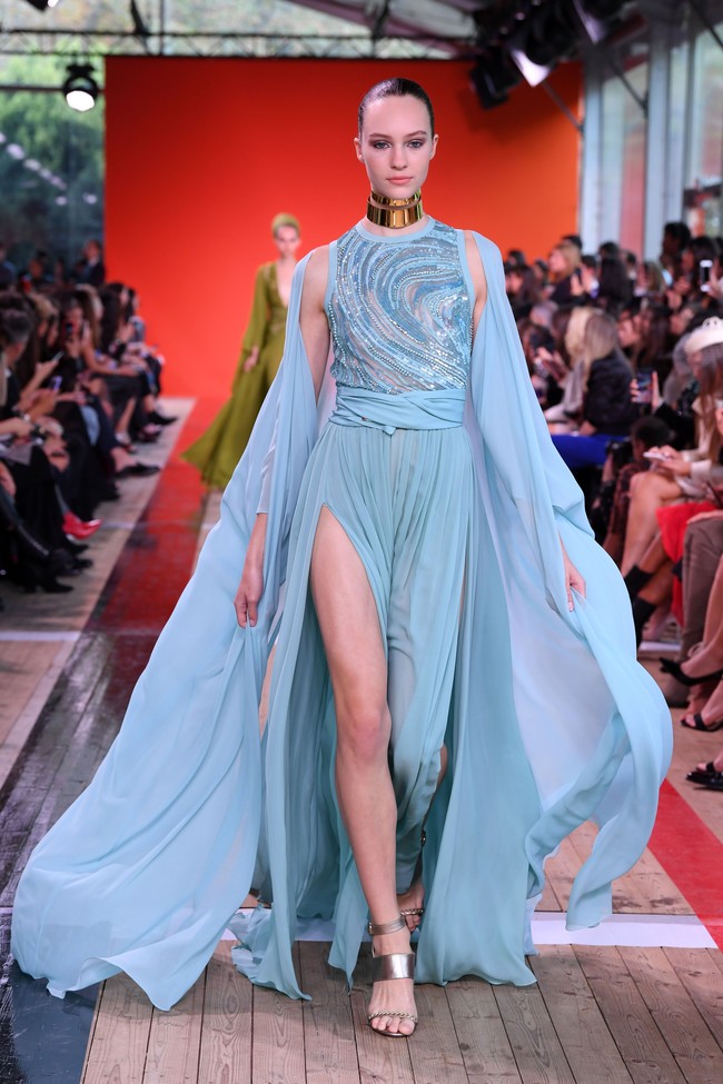 Elie Saab memperagakan koleksi terbarunya di Paris Fashion Week 2020. Prancis. Sabtu (28/09/2019). Photo by Pascal Le Segretain/Getty Images