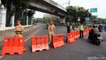 Kemacetan di Gambir Imbas Pengalihan Arus Lalu Lintas Demo