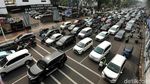 Kemacetan di Gambir Imbas Pengalihan Arus Lalu Lintas Demo