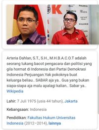 Sebut Emil Salim Sesat, Profil Wikipedia Arteria Dahlan Sempat Diedit Netizen