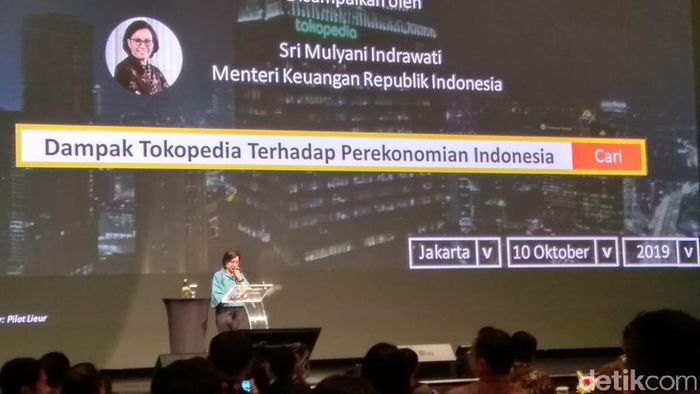 Foto: Sri Mulyani di Acara Tokopedia (Trio Hamdani/detikFinance) Foto: Sri Mulyani di Acara Tokopedia (Trio Hamdani/detikFinance)